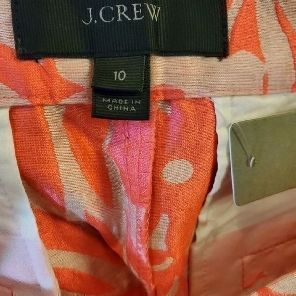 J.Crew Womens Neon Pink Floral Tropical Side Zip Shorts C6192 Size 10 NEW - Picture 5 of 8